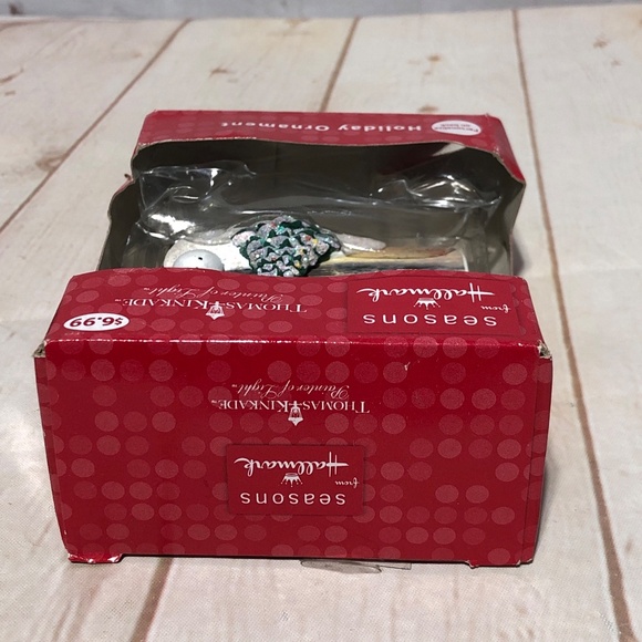 Hallmark Ornament Thomas Kinkade Holiday Painter of Light Snowman Christmas Tree - Picture 7 of 13